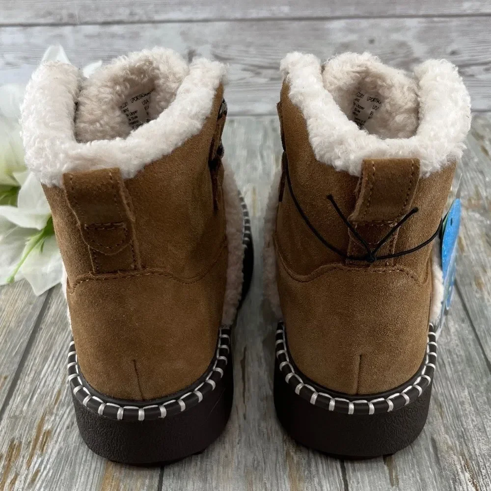 Little Girls Platform Winter Leather Boots Shoes Size 2